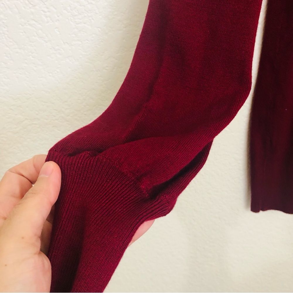 RAMPAGE Juniors Cowlneck Sweater Long Sleeve Wine Red Basic Pullover - Picture 6 of 9